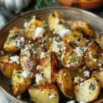 Roasted Potatoes with Baked Feta and Garlic