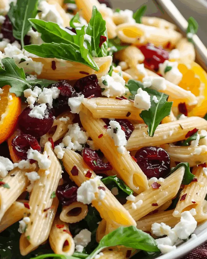 Feta & Cranberry Penne Salad with Orange Vinaigrette