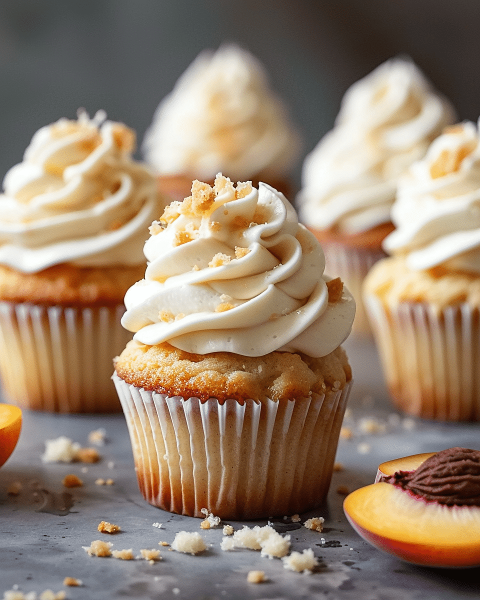 Honey Peach Cream Cheese Cupcakes