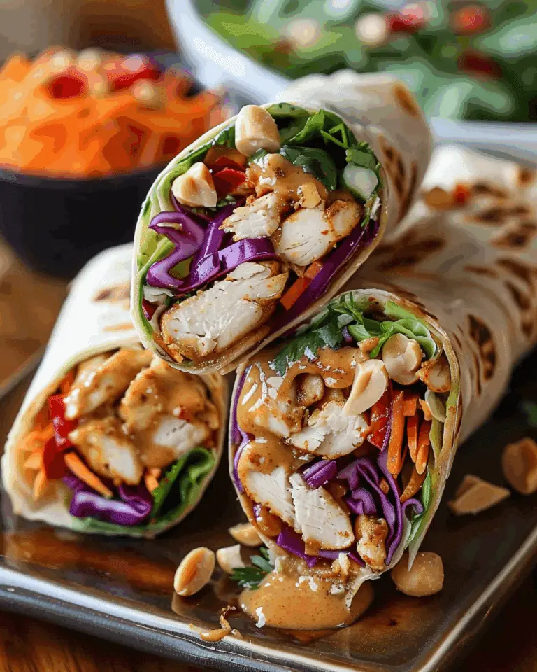 Thai Peanut Chicken Wraps