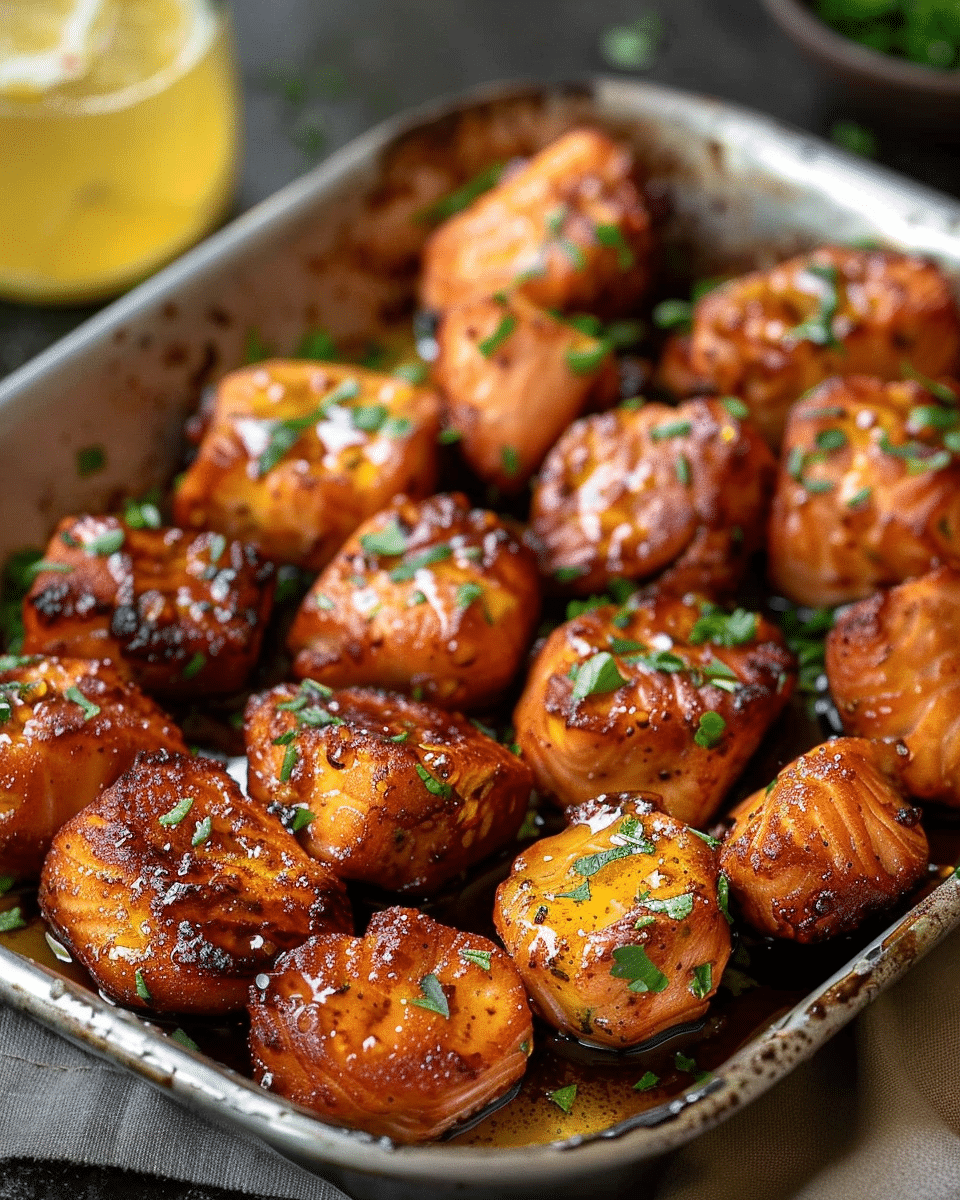 Hot Honey Salmon Bites