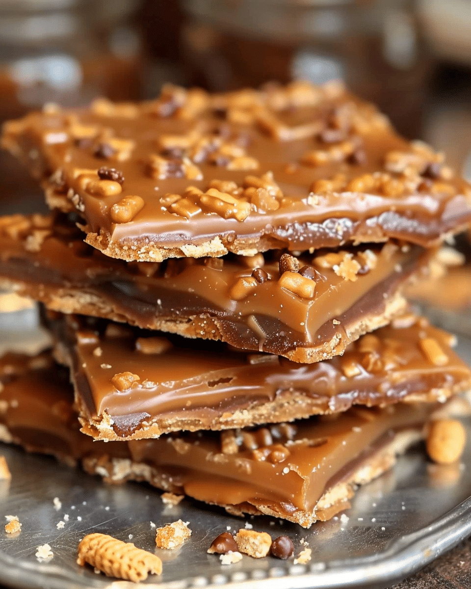 No-Bake Caramel Saltine Crunch Toffee