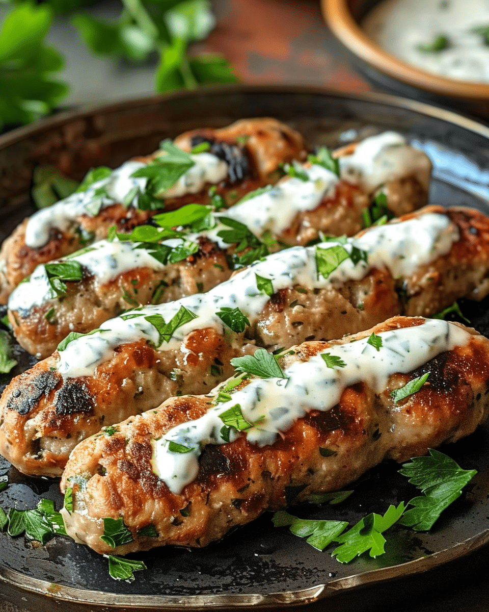 Chicken Kofta with Garlic Yogurt Sauce