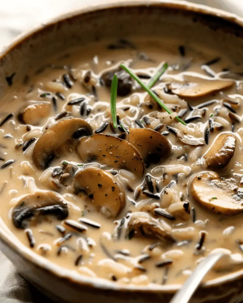 Indulge in Creamy Wild Rice and Mushroom Soup Delight