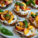 Quick Peach Bruschetta with Whipped Ricotta