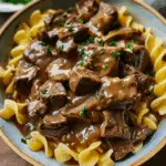 Crockpot Beef Tips and Noodles