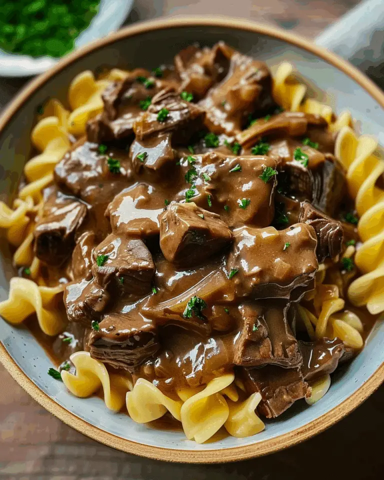 Crockpot Beef Tips and Noodles