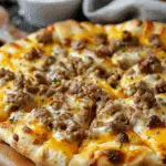 Sausage Gravy Crescent Roll Breakfast Pizza