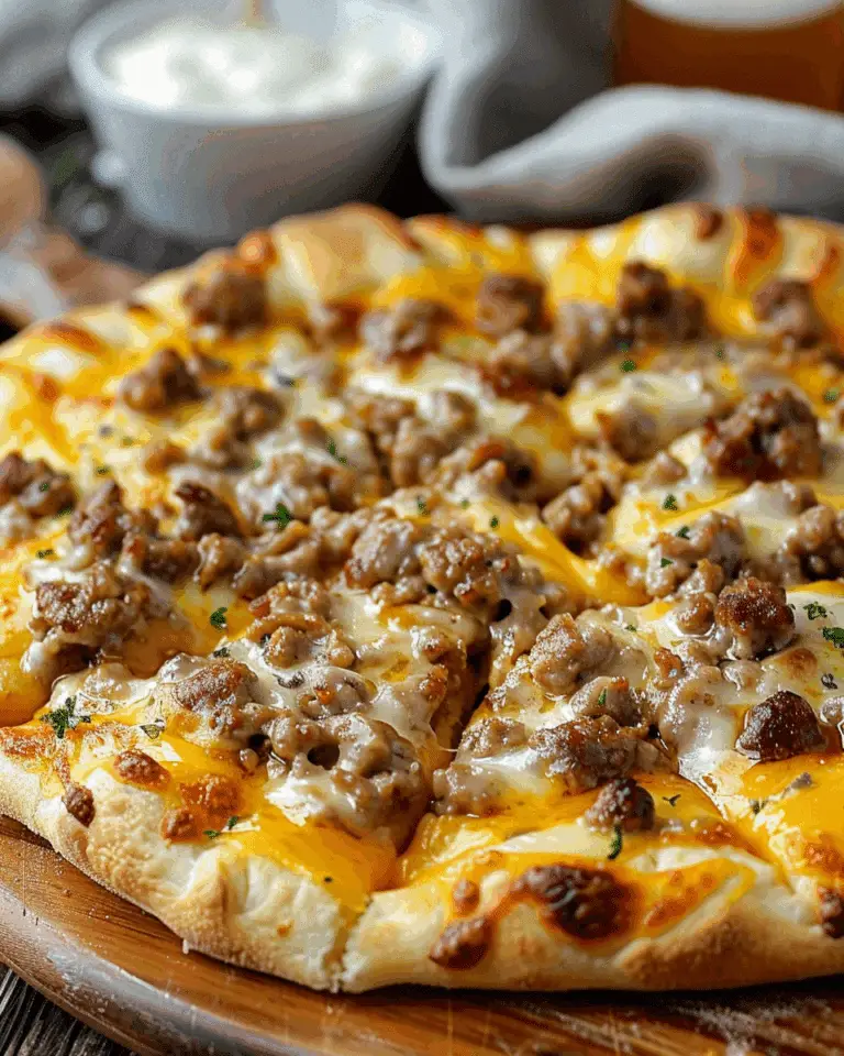 Sausage Gravy Crescent Roll Breakfast Pizza