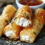 Oven Fried Feta Rolls with Chili Honey