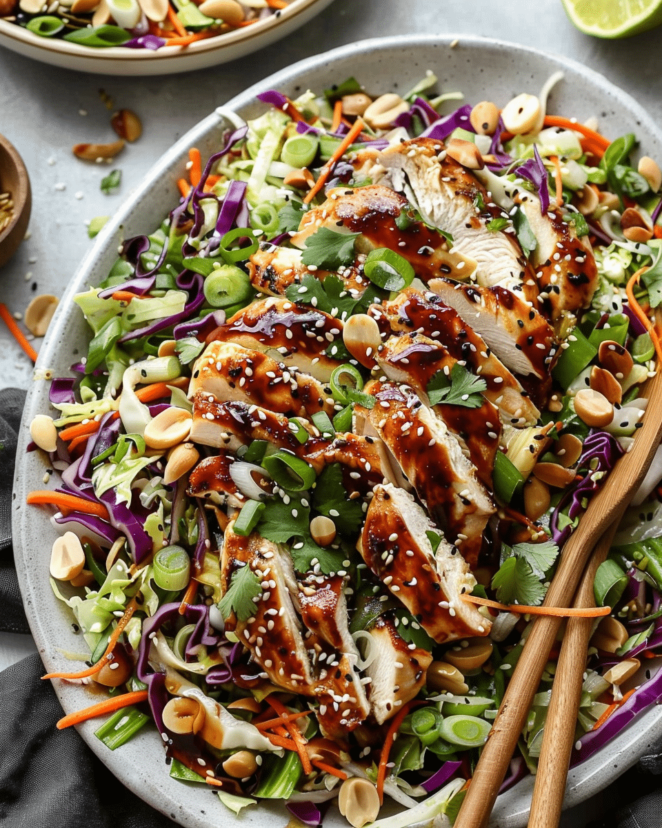 Sesame Chicken Cabbage Crunch Salad
