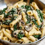 Creamy Parmesan Spinach Mushroom Pasta