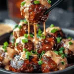 Korean BBQ Meatballs with Spicy Mayo Dip