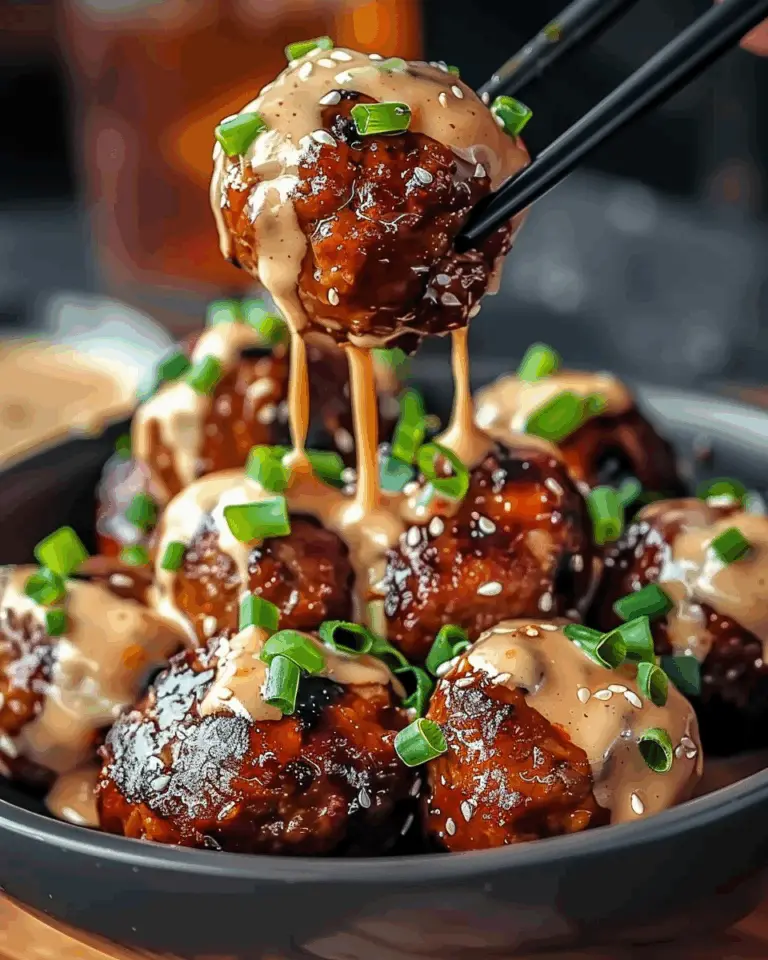 Korean BBQ Meatballs with Spicy Mayo Dip