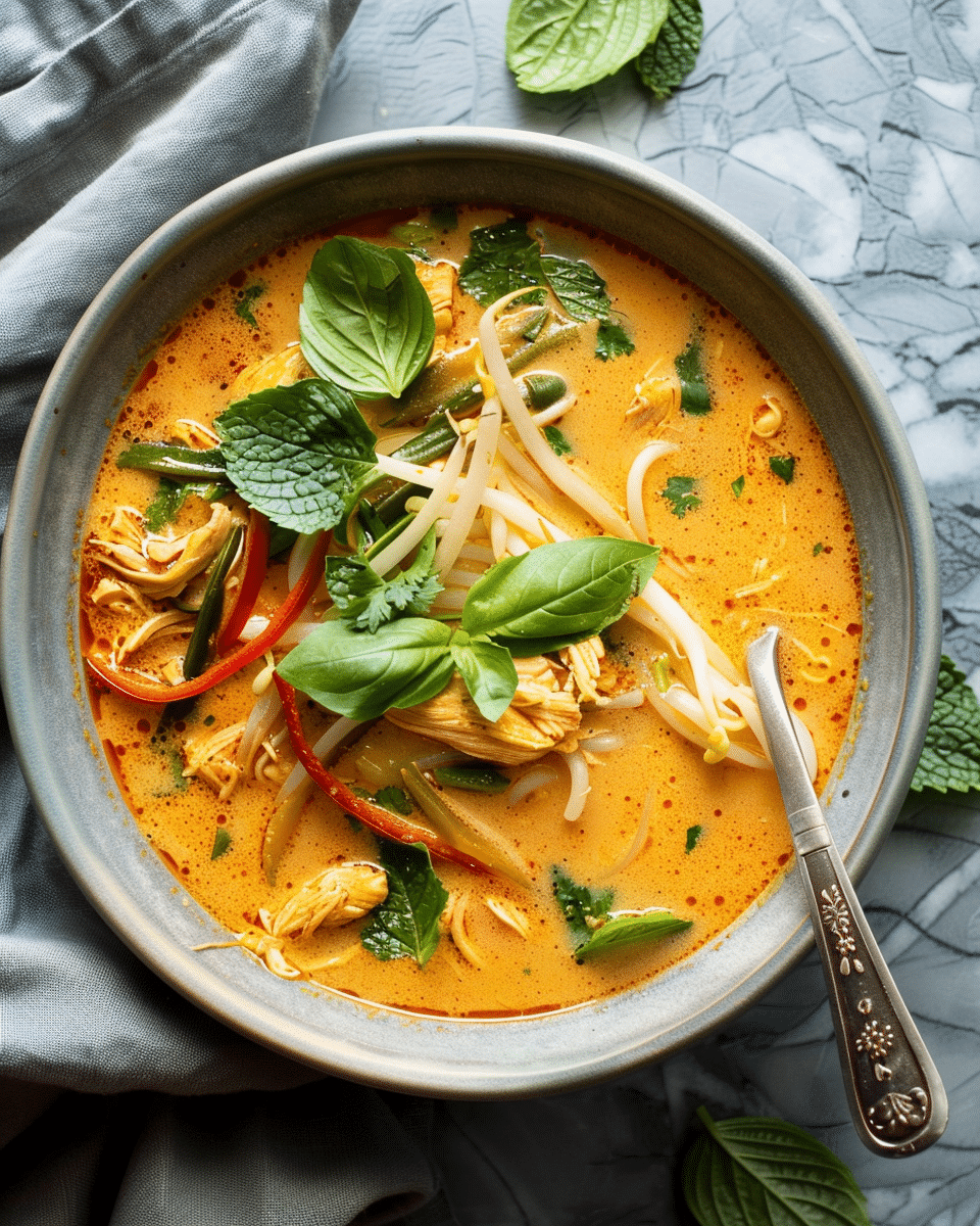 Thai Coconut Chicken Noodle Soup