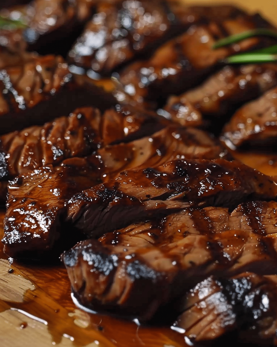 Grill Pan Honey Glazed Steak Strips