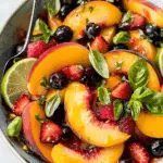 Honey Lime Basil Peach Fruit Salad
