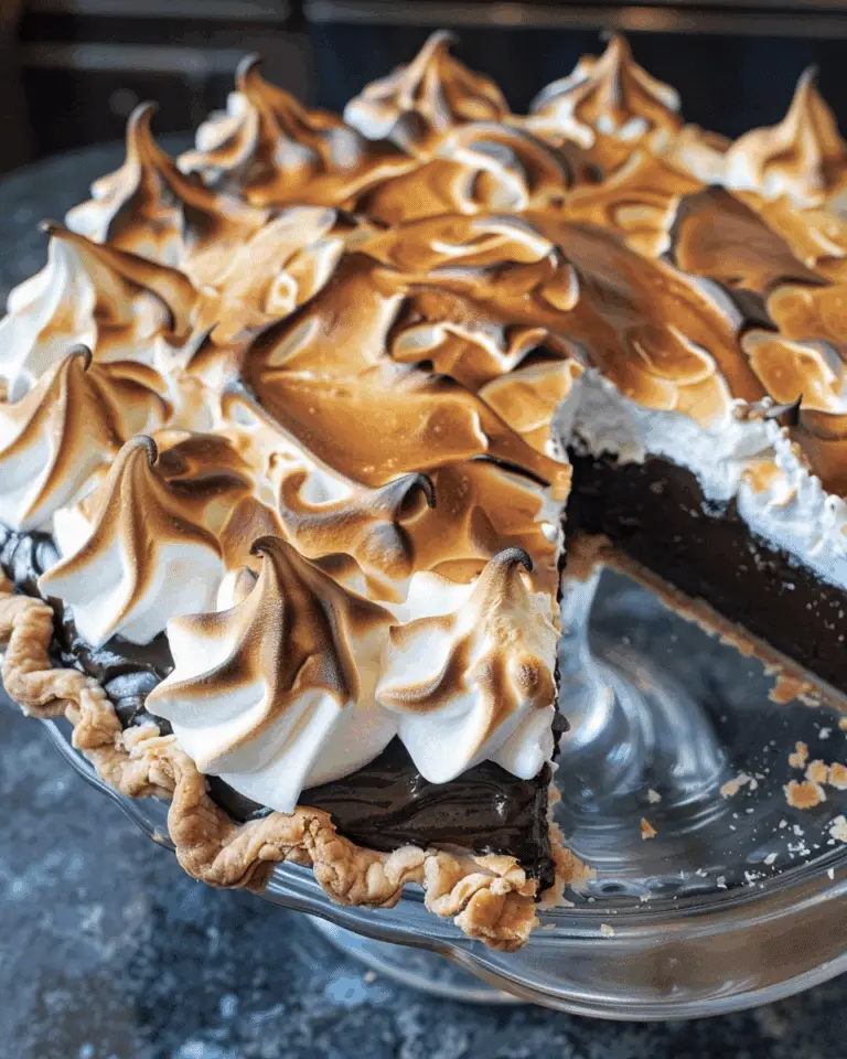Fashioned Chocolate Pie with Golden Meringue