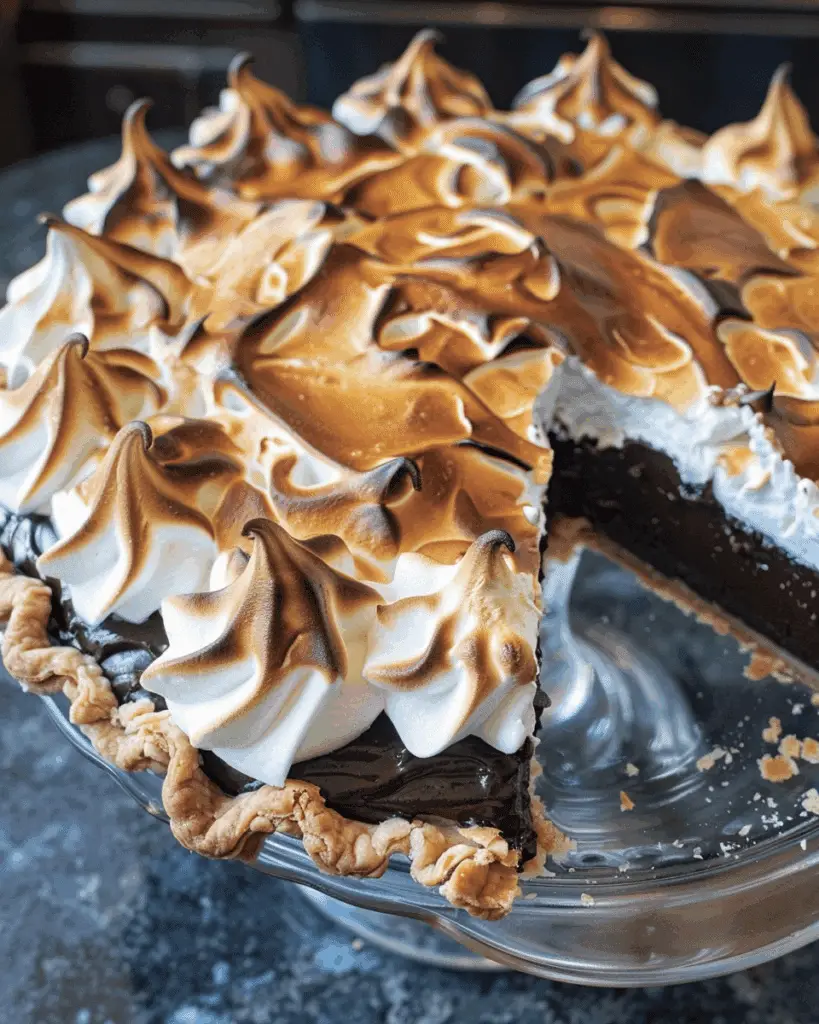 Fashioned Chocolate Pie with Golden Meringue