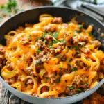 One Pot Cajun Beef and Cheddar Pasta