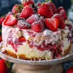 Strawberry Earthquake Cake