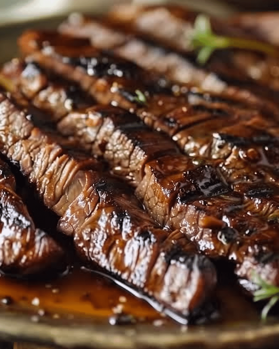Grill Pan Honey Glazed Steak Strips