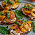 Quick Peach Bruschetta with Whipped Ricotta
