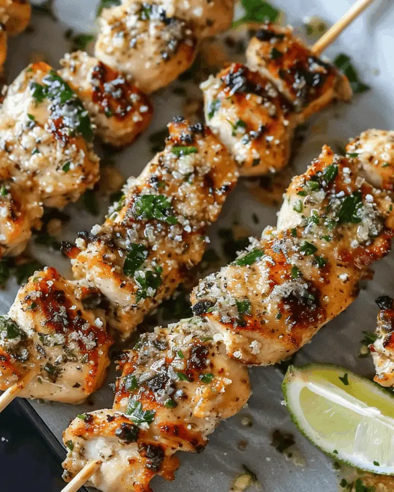 Ranch Garlic Parmesan Chicken Skewers