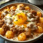 Tater Tot Breakfast Bowl with Sausage Gravy