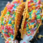 Fruity Pebbles Cheesecake Tacos