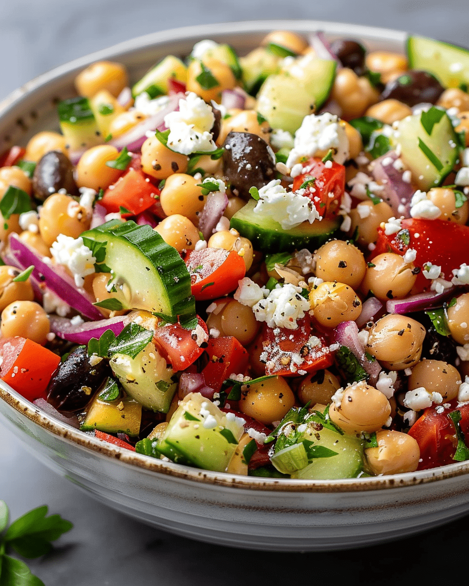 Mediterranean Chickpea Feta Salad