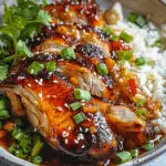 Caramelised Soy Chicken in Garlic Ginger Broth with Rice