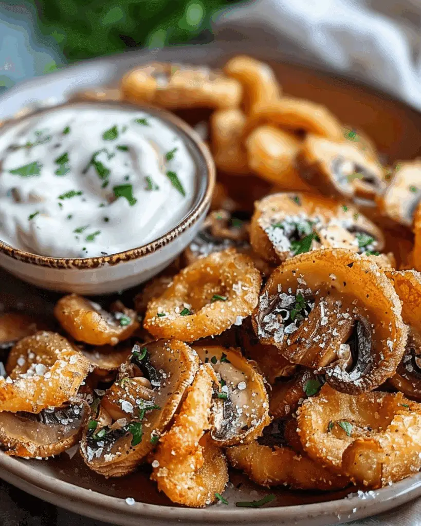 Fried Sliced Mushrooms with Ranch