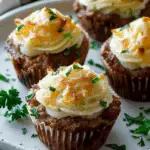 Meatloaf Cupcakes with Whipped Potato Topping