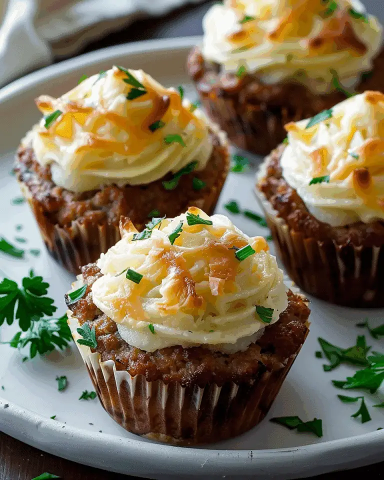 Meatloaf Cupcakes with Whipped Potato Topping