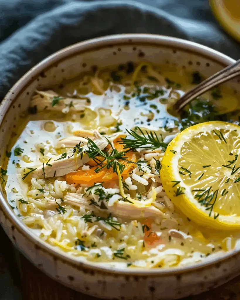 Mediterranean Lemon Chicken Soup: A Creamy, Comforting Bowl of Sunshine