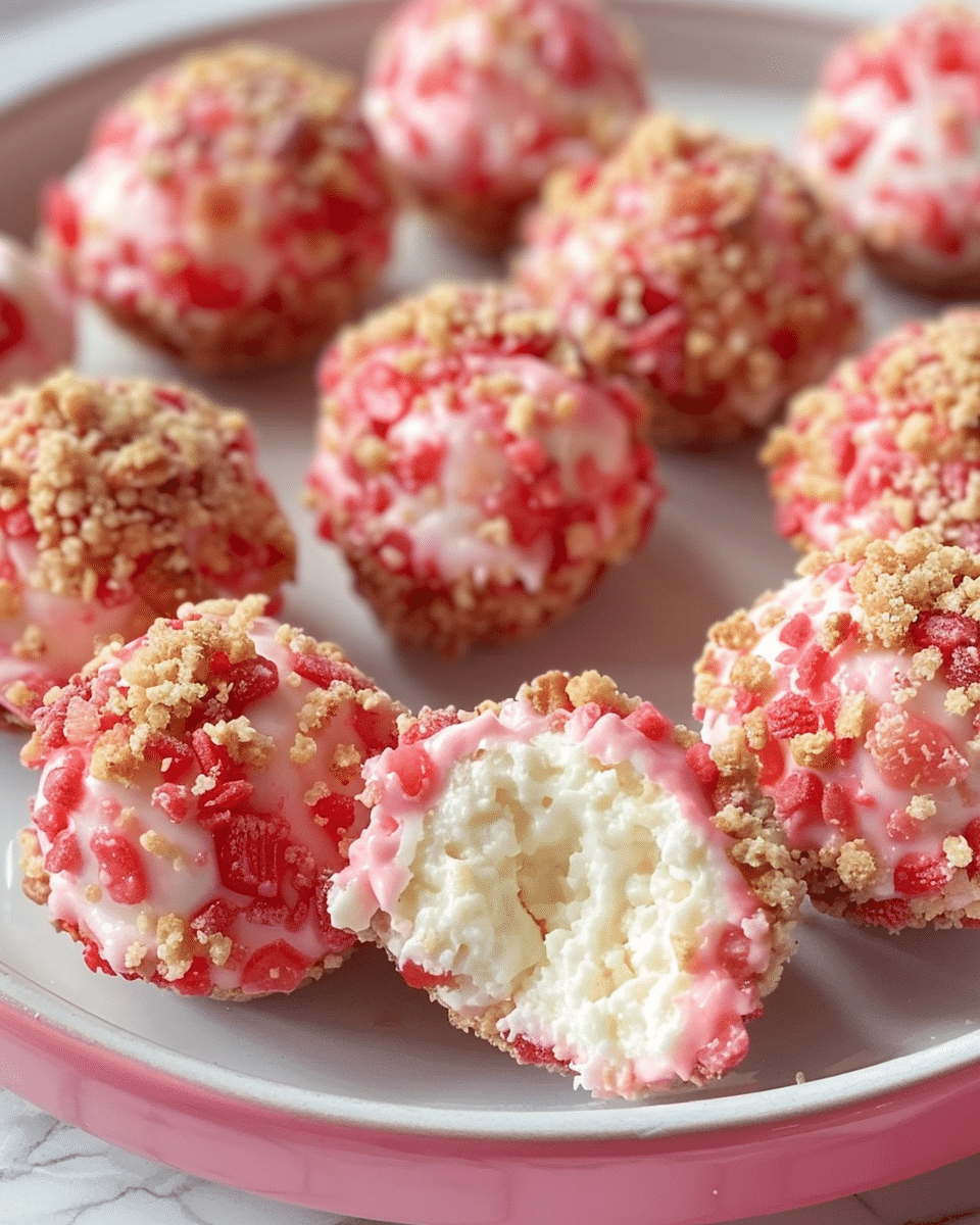 Strawberry Crunch Cheesecake Bites