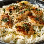 Chicken Scampi with Creamy Garlic Parmesan Rice