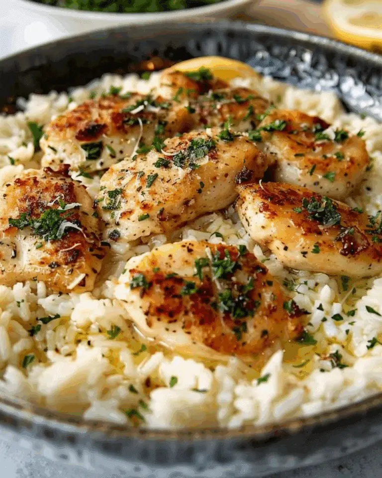 Chicken Scampi with Creamy Garlic Parmesan Rice