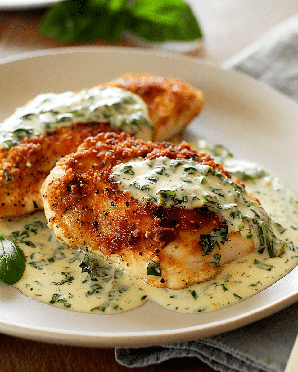 Chicken in Basil Cream Sauce