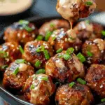 Korean BBQ Meatballs with Spicy Mayo Dip