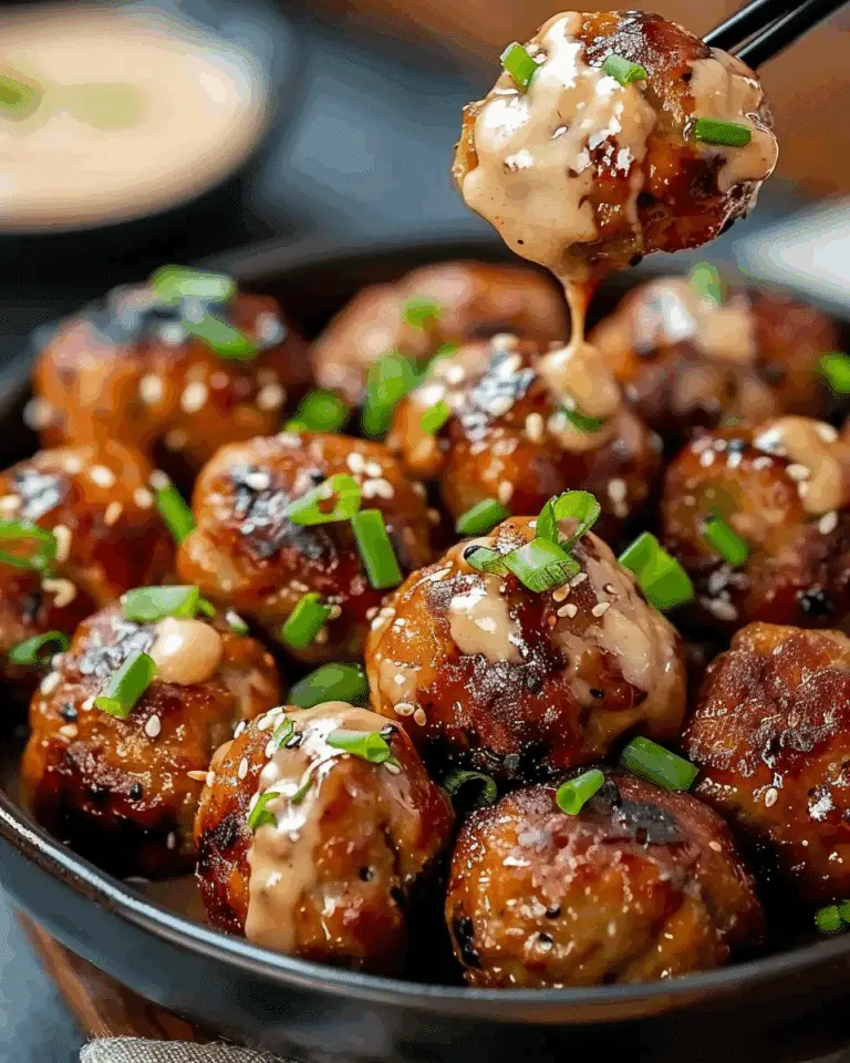 Korean BBQ Meatballs with Spicy Mayo Dip