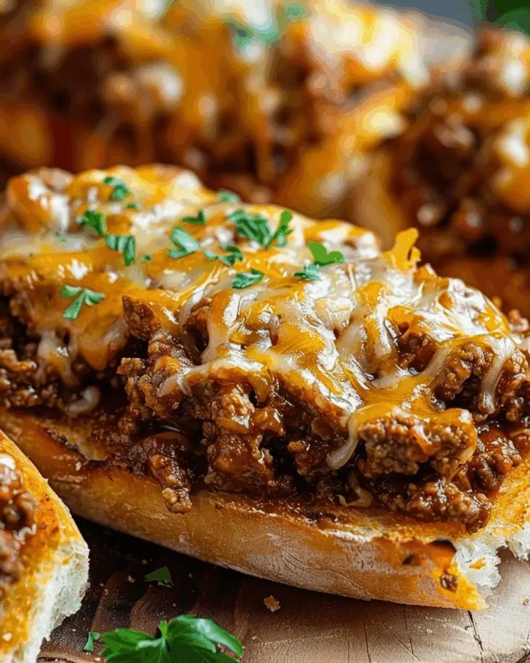 Mississippi Sloppy Joes on Garlic Bread