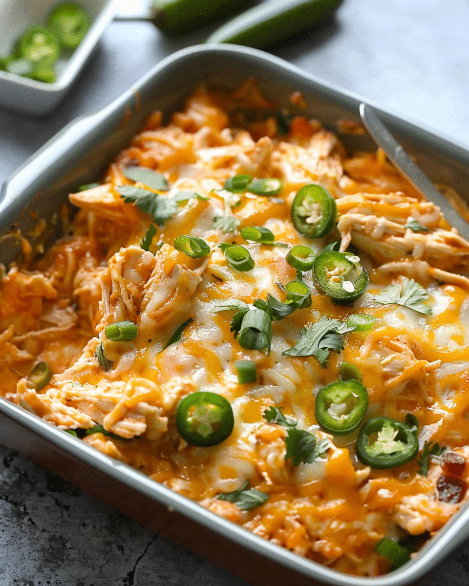 Jalapeño Buffalo Chicken Casserole