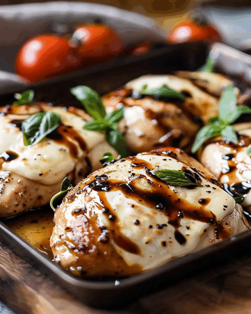 Balsamic Baked Chicken Breast with Mozzarella Cheese