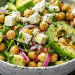 Chickpea Feta Avocado Salad