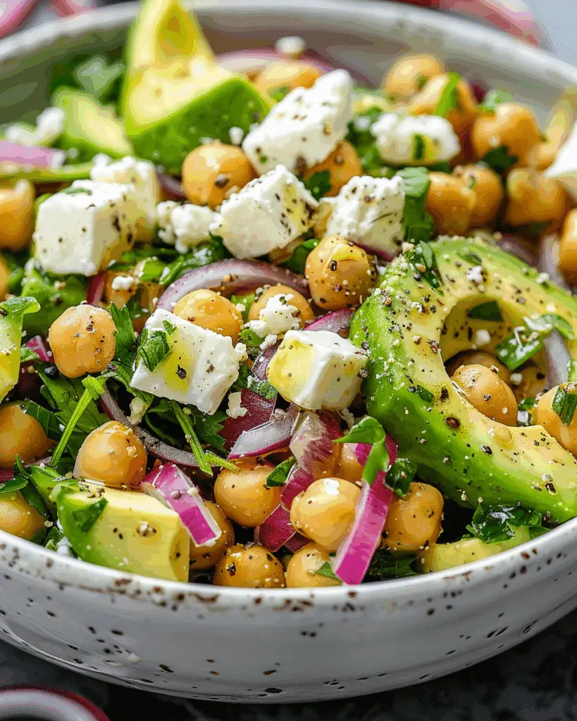 Chickpea Feta Avocado Salad