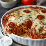 Cottage Cheese Pepperoni Pizza Bake