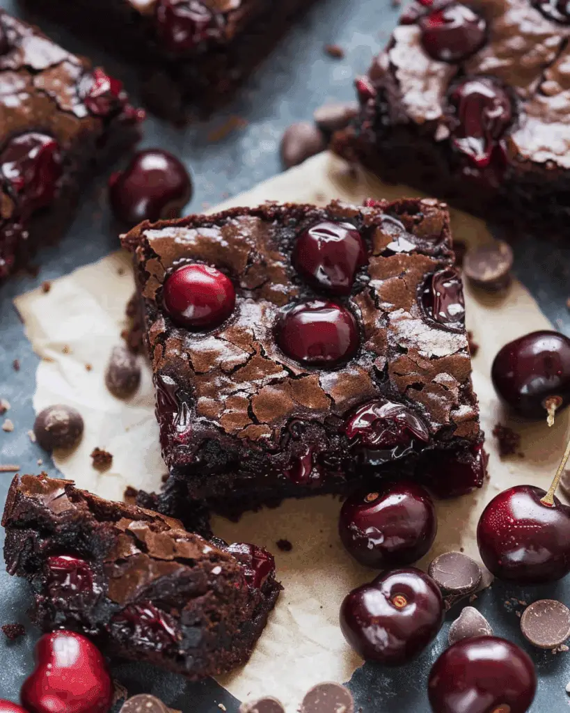 Fudgy Chocolate Cherry Brownies