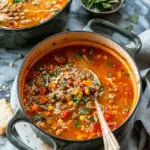 Hearty One-Pot Ground Beef and Vegetable Soup